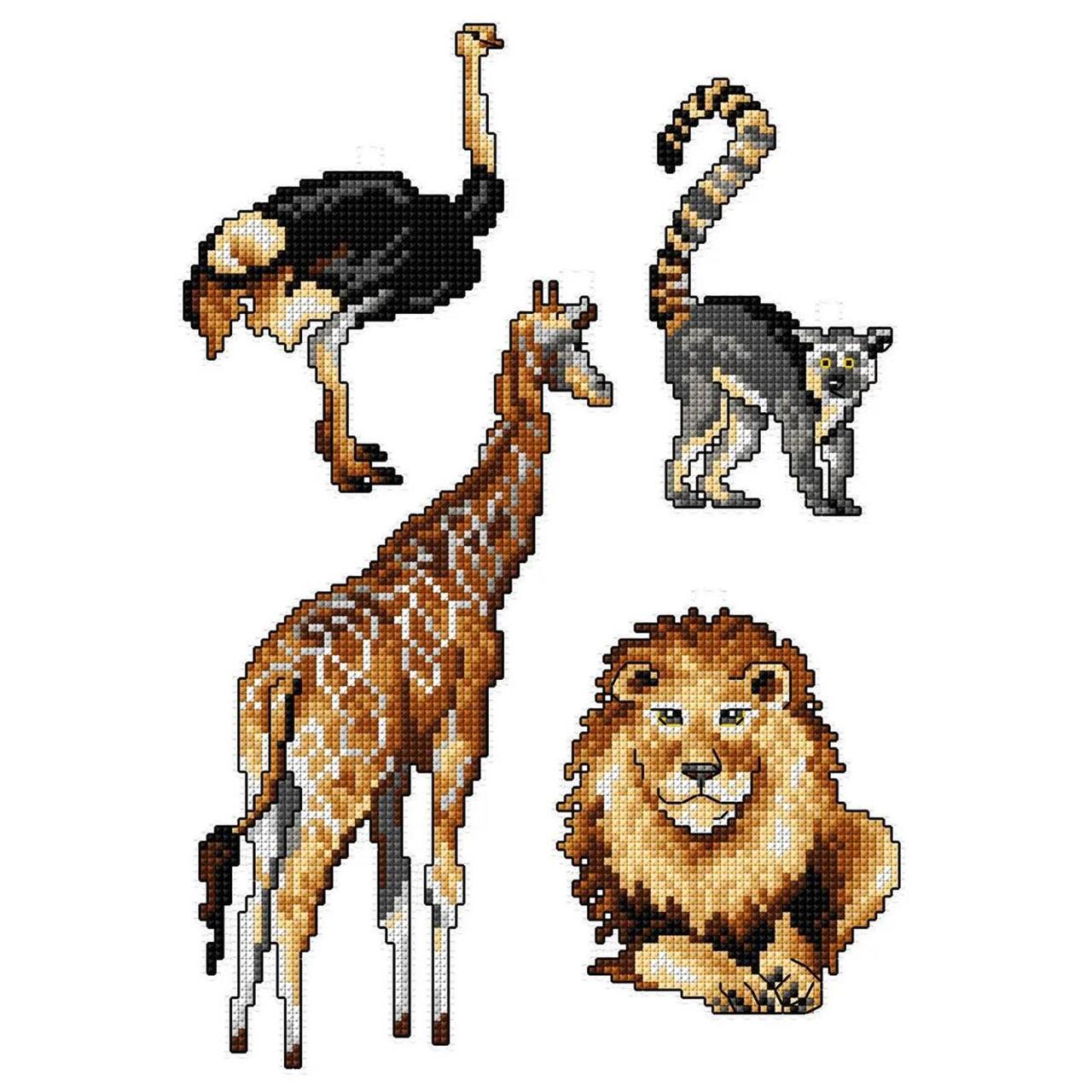 Crafting Spark Exotic Animals Counted Cross Stitch Kit
